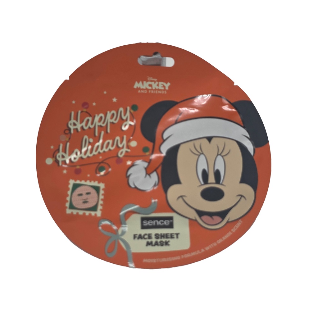 Disney Mickey Mouse bedruckte Tuchmaske fürs Gesicht 20 ml – Weihnachtsedition mit Minnie Mouse