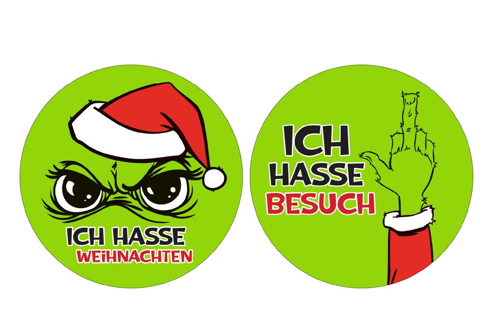 Plüschkissen "Festtags-Muffel", doppelseitiger print, Ø 30cm, 2 Designs