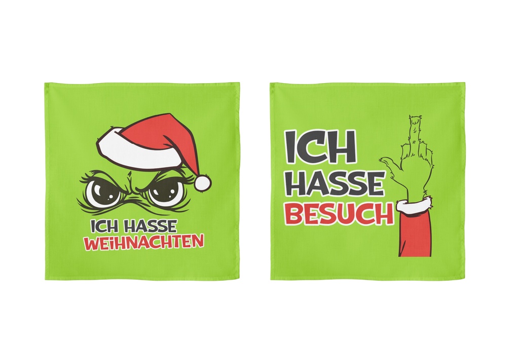 Gästehandtuch "Festtagsmuffel", 30x50cm, 2 Designs