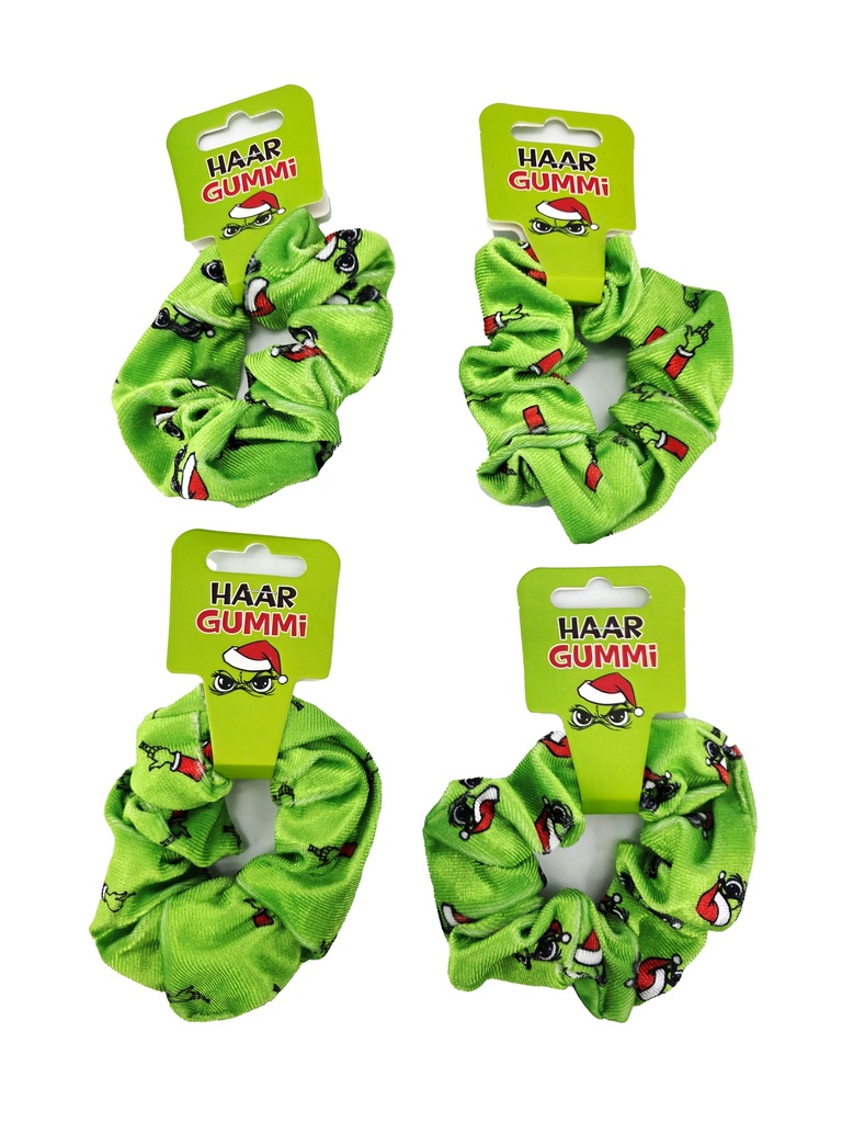 Samt Haargummi Haarband "Festtagsmuffel", Ø 10cm, 2 Designs, 1 Stück