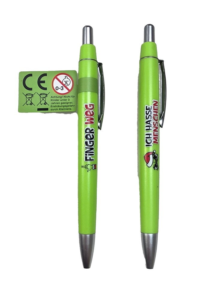 Kugelschreiber Festtags-Muffel | 1 Stück | 13,5 cm | 2 Designs | Lustiger Anti-Weihnachten-Stift mit Spruch für Weihnachtsmuffel, Büro & Geschenkidee