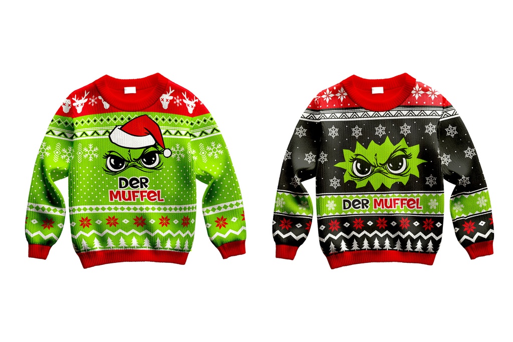 Strickpullover für Kinder "Festtagsmuffel", 2 Designs