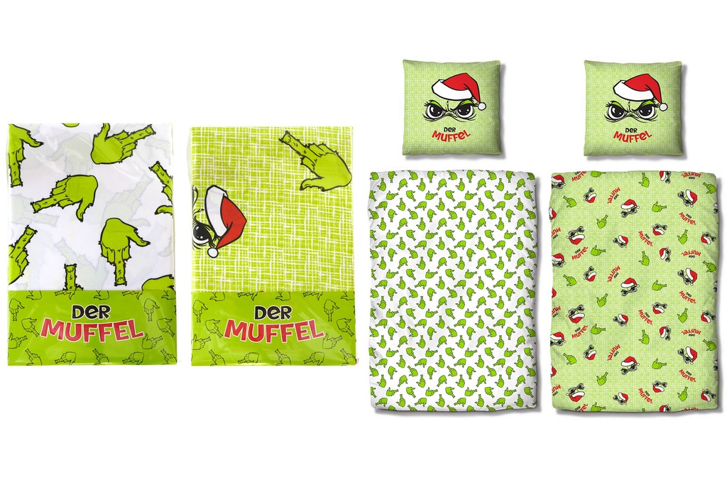 Bettwäsche/Bettbezug "Festtags-Muffel", 2tlg., 2 Designs