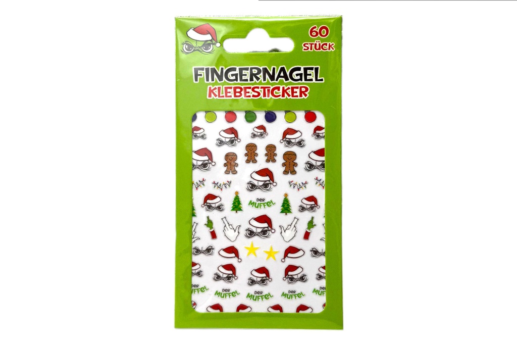 Fingernagel Klebesticker "Festtagsmuffel", 12x8cm