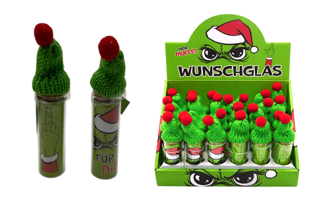 Wunschglas mit Korken "Festtagsmuffel", 2 Designs | Anti-Weihnachten für Weihnachtsmuffel, Xmas-Muffel & Weihnachts-Hasser