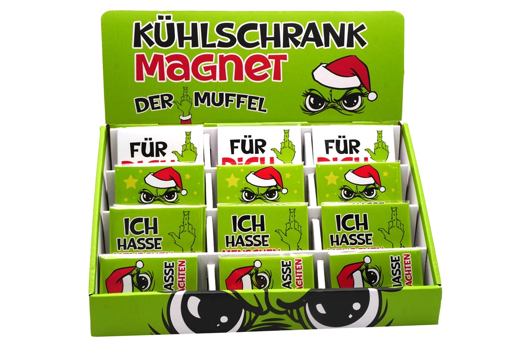 Kühlschrankmagnet Festtags-Muffel 9 × 6,5 cm | Lustige Anti-Weihnachten Deko mit Sprüchen – Geschenkidee