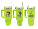 Thermobecher Festtags-Muffel 1200 ml | XXL Edelstahl SS304/SS201 | Lustiger Anti-Weihnachten Isolierbecher mit Strohhalm für Kaffee-Fans & Weihnachtsmuffel