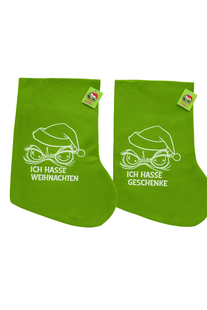 Nikolaussocke "Festtagsmuffel", 39,5x18cm, 2 Designs