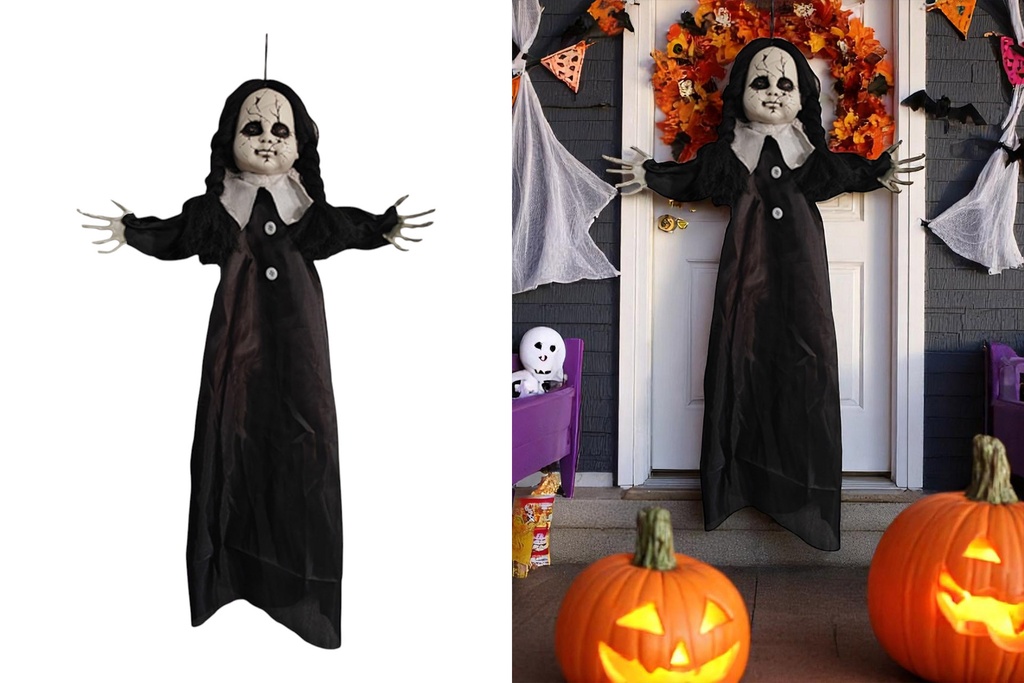 Deko Halloween "Cracked Face Doll" zum hängen, 50x8x70cm
