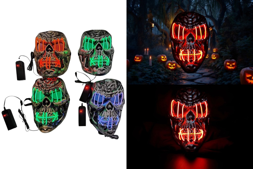 LED Halloween Maske "Totenkopf", 23x17,5cm