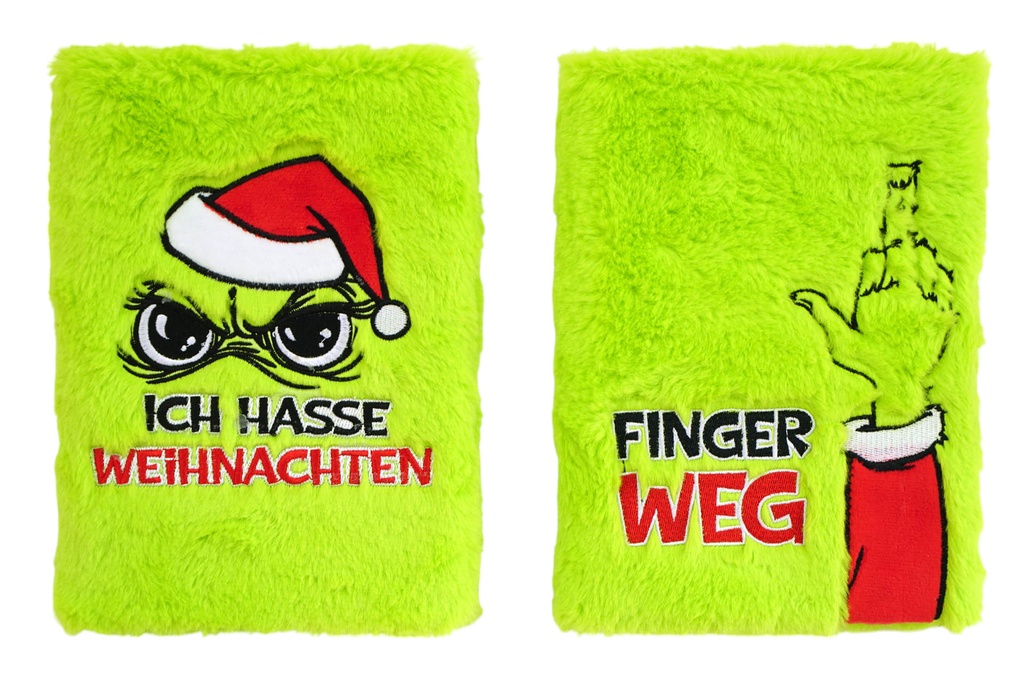 Notizbuch A5 Festtags-Muffel 80 Blatt, liniert | 2 Designs | Lustiges Anti-Weihnachten-Notizheft für Weihnachtsmuffel & witzige Geschenkideen