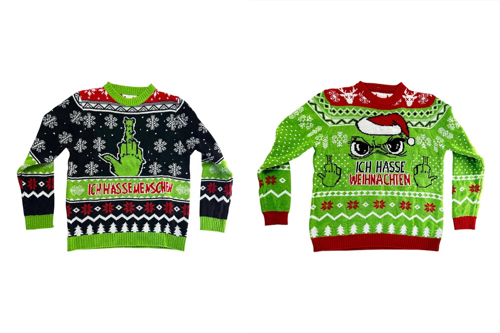 Strickpullover Damen Festtags-Muffel | 2 Designs | S–XXL | Lustiger Anti-Weihnachten Pullover für Weihnachtsmuffelinnen & Humor-Fans