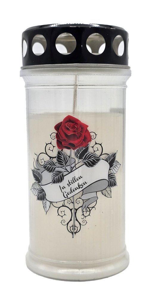 Grabkerze | Erstklassige Qualität | 17cm x 7,5cm mit Motiv | In stillen Gedanken