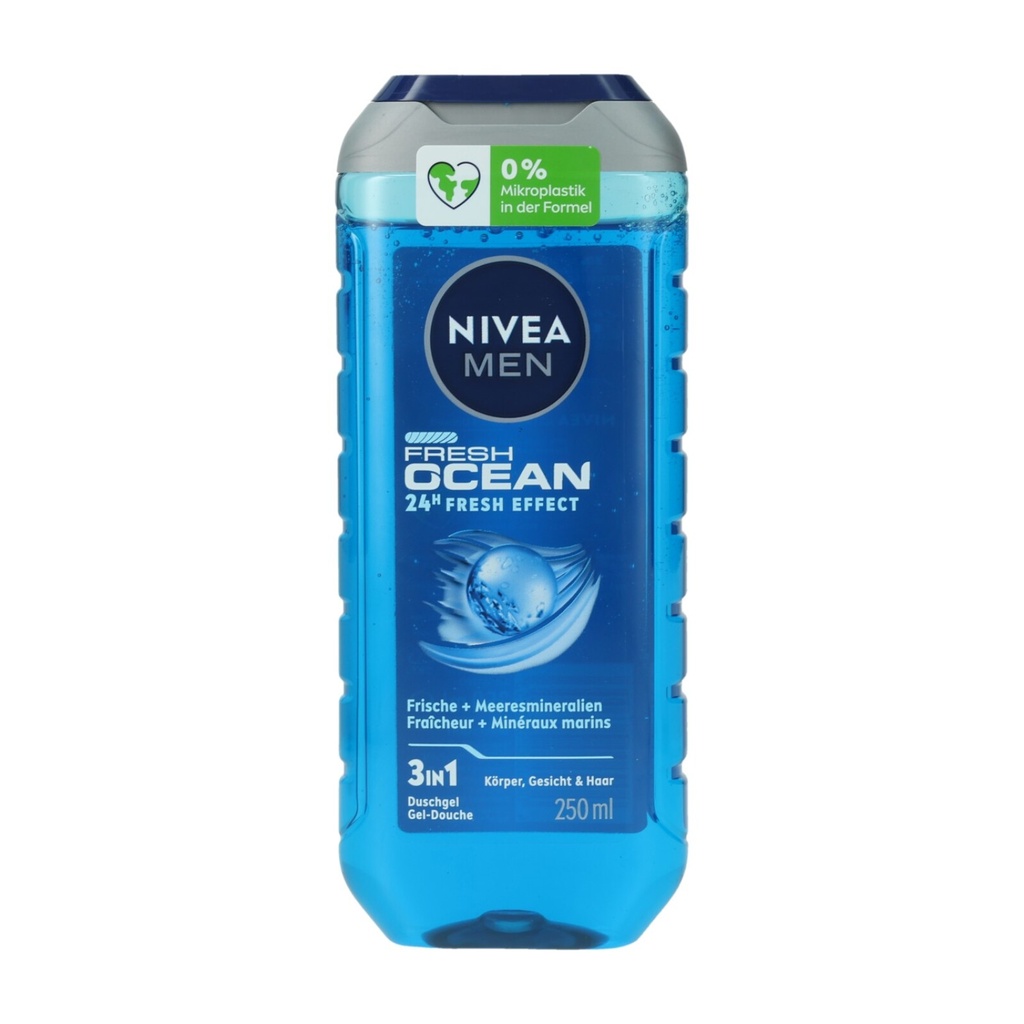 Nivea Shampoo und Duschgel 250ml 3-in-1 Für Männer Fresh Ocean