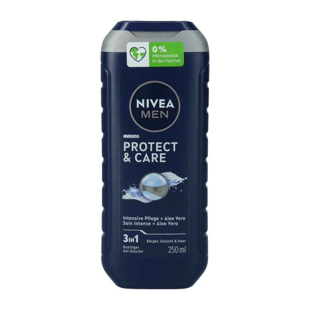 Nivea Shampoo und Duschgel 250ml 3-in-1 Für Männer Protect & Care Aloe Vera
