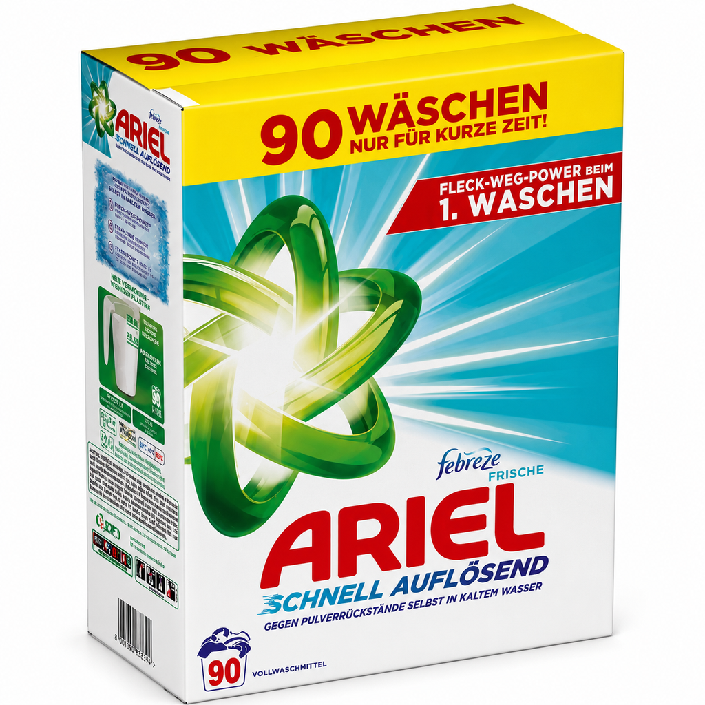 Ariel Waschpulver 4,95kg Febreze Fresh 90WL