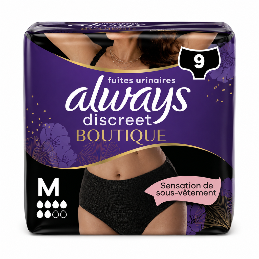 Always Discreet Inkontinenzhosen 9Stück Size M Boutique Black