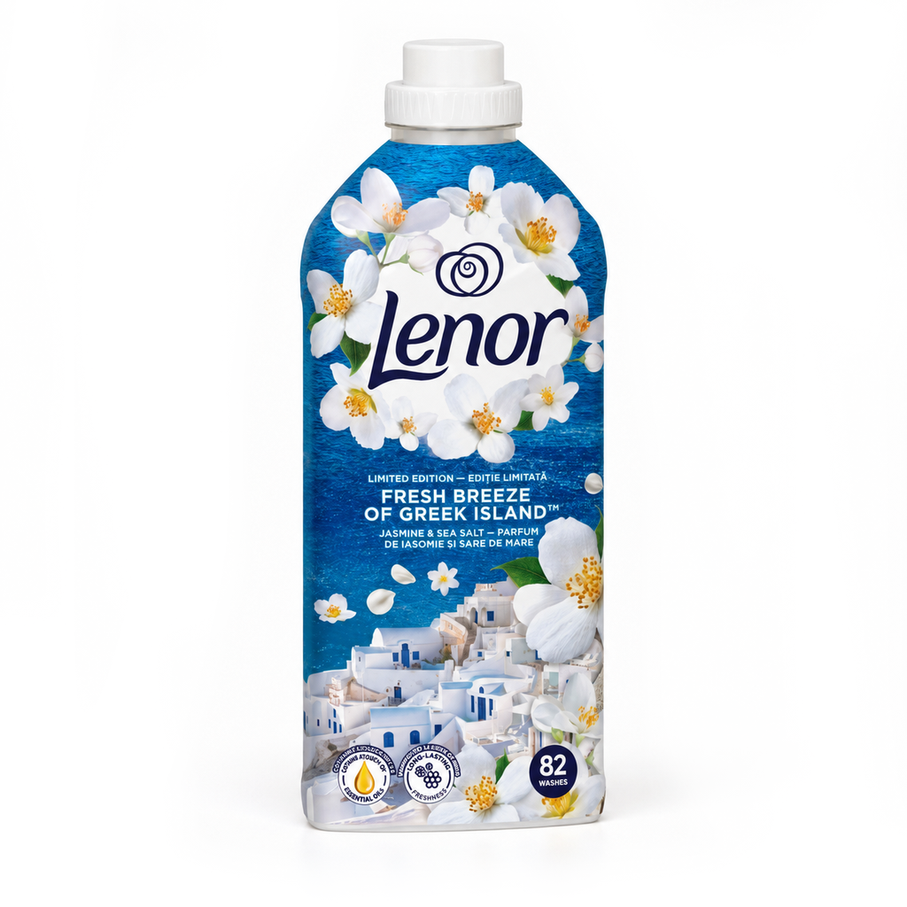 Lenor Frische Brise der griechischen Inseln Weichspüler 1,722 l für 82 Waschgänge mit Jasmin und Meersalz