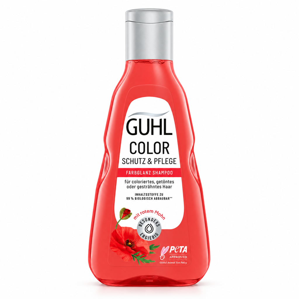 Guhl Color Schutz & Pflege Farbglanz Shampoo mit rotem Mohn, 250 ml