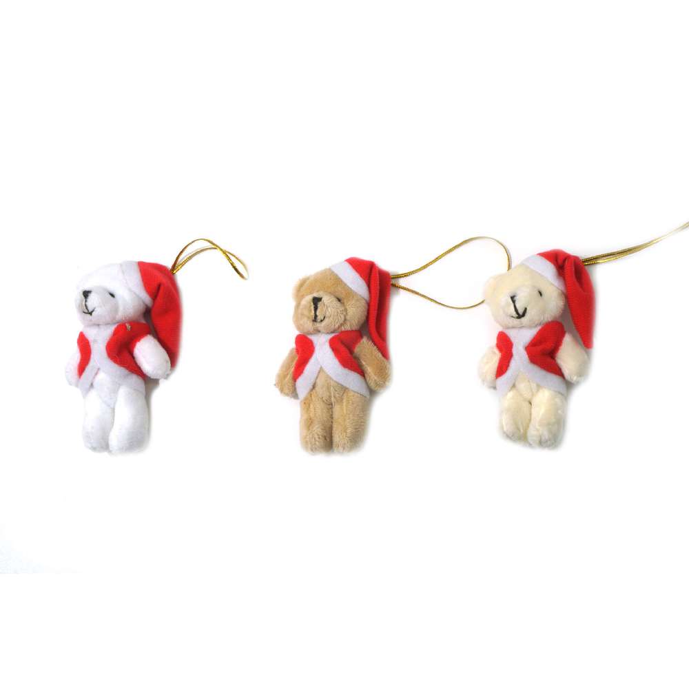 Plüschtier Anhänger Weihnachten "Bärchen", 10cm