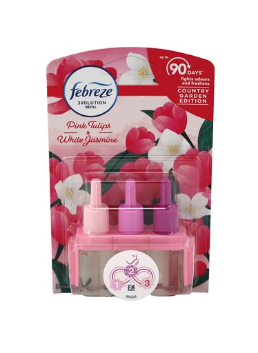 [15085] Febreze 3Volution Elektrischer Lufterfrischer Nachfüller 20ml Pink Tulipen & Weisse Jasmin