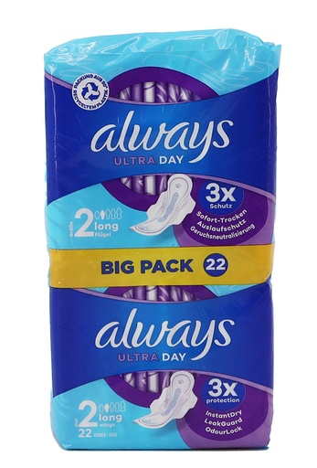 [14904] Always Ultra Damenbinden Long mit Flügeln BigPack, 22 Stück