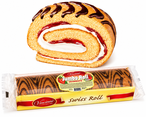[8755] Jumbo Swiss Roll Erdbeere 300g