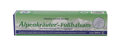[10807] Alpenkräuter-Fußbalsam Rotes Weinlaub & Rosskastanie Fußpflege Lacure 200ml