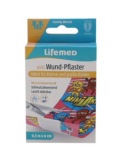 [5307] "Lifemed" Wund-Pflaster 0,5 m x 6 cm "Ninjas"