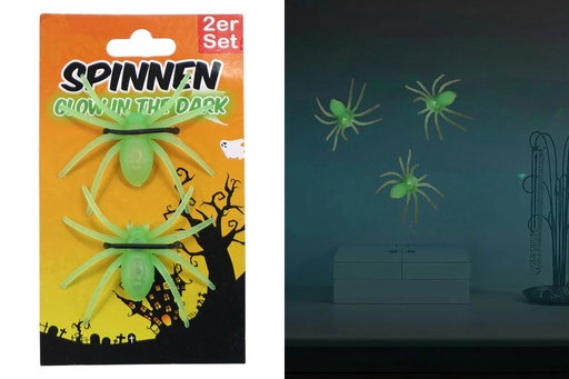 [13591] "Glow in the dark" - Spinnen, 2er Set, 8cm