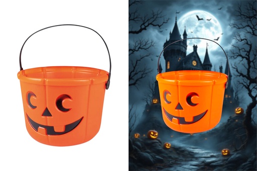 [15662] Sammeleimer "Kürbis" 18,5x13,5cm