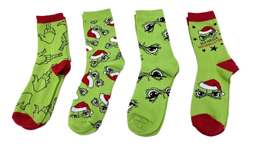Socken Festtags-Muffell mit Sprüchen, 4 Designs sortiert Gr 36-41, Gr. 42-45
