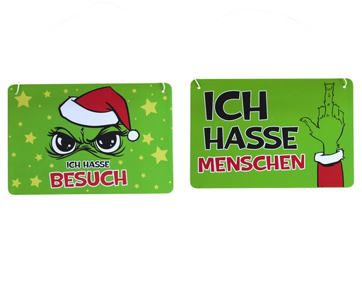 Weihnachtsdeko Schilder "Festtags-Muffel", 21x14cm, 2 Designs