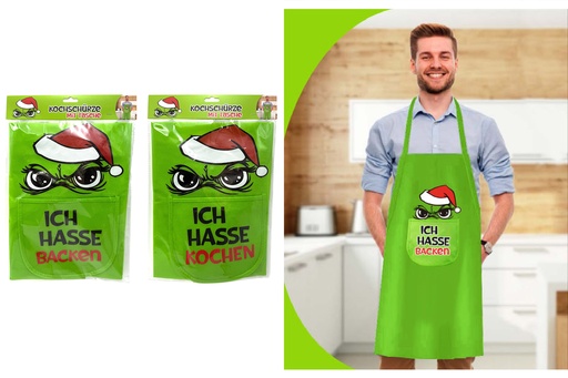 Kochschürze Weihnachten "Festtags-Muffel" mit Tasche, 2 Designs
