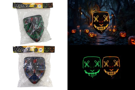 [15670] LED Halloween Maske "XX Men", 21x17cm