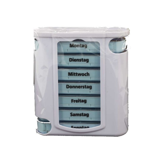 [12997] Lifemed 7-Tage-Tablettenbox 12,8 cm x 11,2 cm x 4,2 cm farbig sortiert
