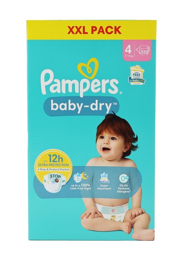 [P0001293] Pampers Baby Dry Windeln 120Stück Size 4 (9-14kg)
