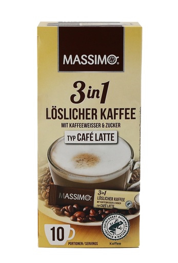 [P0001537] MASSIMO 3in1 Café Latte RFA 125g FS