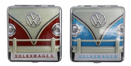 [P0001574] Metall Zigarettenetui Zigarettenbox VW T1 Bus Front mit Gummiband