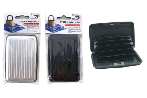 [P0001601] RFID-Blocking Kartenetui aus Aluminium, 2 Farben, 11x7,5cm