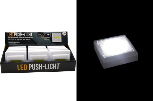[P0001669] Push-Lampe COB LED Eckig mit Magnet und Klebestreifen