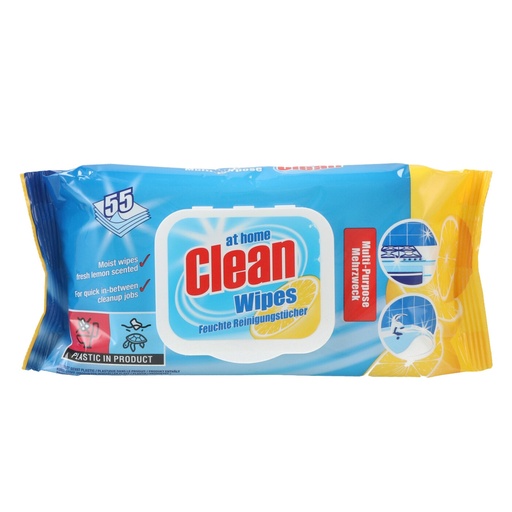 [P0001916] At Home Clean Mehrzwecktücher 55Stück Lemon