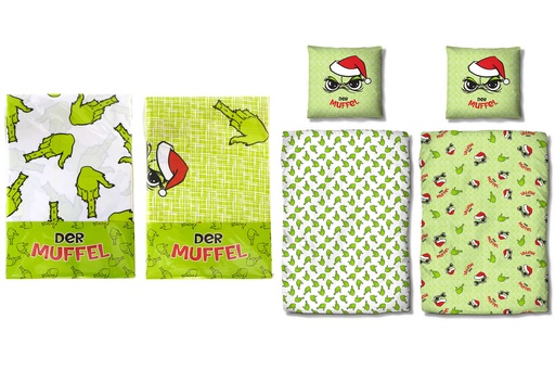 Bettwäsche/Bettbezug "Festtags-Muffel", 2tlg., 2 Designs | Anti-Weihnachten für Weihnachtsmuffel, Xmas-Muffel & Weihnachts-Hasser