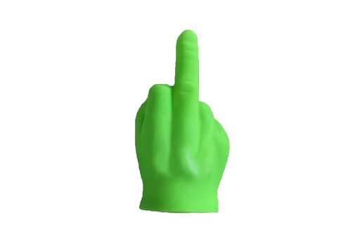 [P0002044] LED Licht Mittelfinger "Festtagsmuffel", 7x3x9cm, Grün | Anti-Weihnachten für Weihnachtsmuffel, Xmas-Muffel & Weihnachts-Hasser