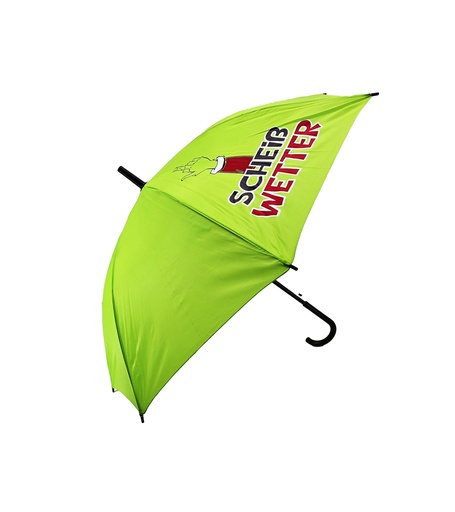 [P0002096] Regenschirm Festtags-Muffel Ø 60 cm | „Scheiß Wetter“ Design , Lustiger Anti-Weihnachten Schirm für Weihnachtsmuffel und Humor-Fans