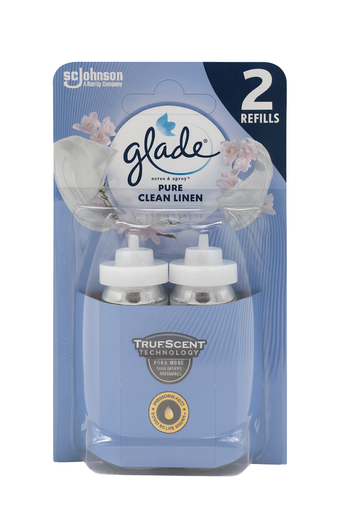 [P0002378] Glade Sense & Spray Lufterfrischer Nachfüllpack Pure Clean Linen, 2 × 18 ml