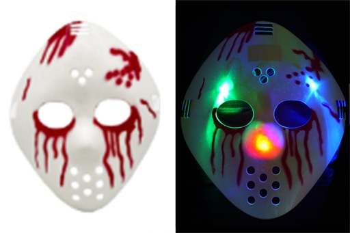 [P0002432] LED Halloween Maske "Bloody Men", 3 LEDs, 23x20,5cm, farbwechsel