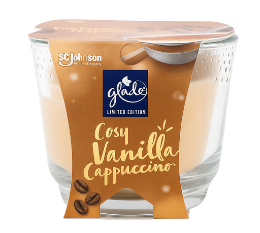 [P0002525] Glade by Brise langanhaltende Duftkerze Cosy Vanilla Cappuccino 224g