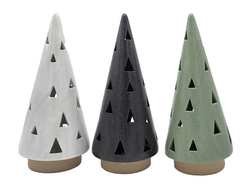 Weihnachts Deko XXL Lichtbaum aus Steingut mit LED H x 28 cm in 3 Farben