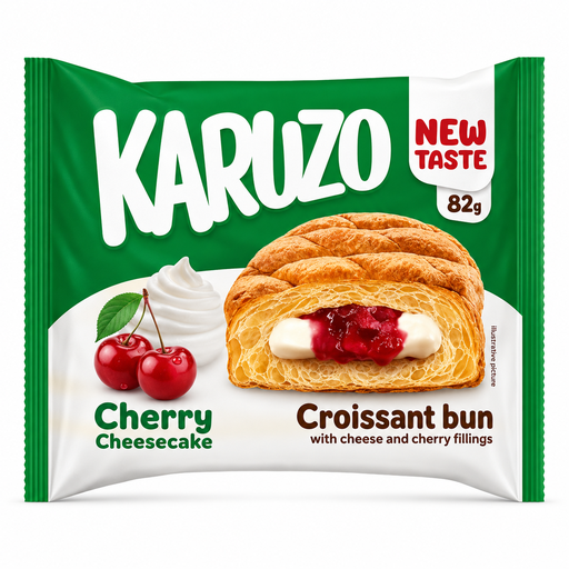 [P0003459] Karuzo Croissant 82g Cherry Cheesecake Cream